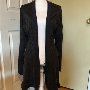 GAIAM Black Long Textured Jacket with Tailored Fit